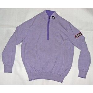 SOLD FootJoy Titleist Long Sleeve 1/4 Zip Golf Purple Wool Pullover Size Medium